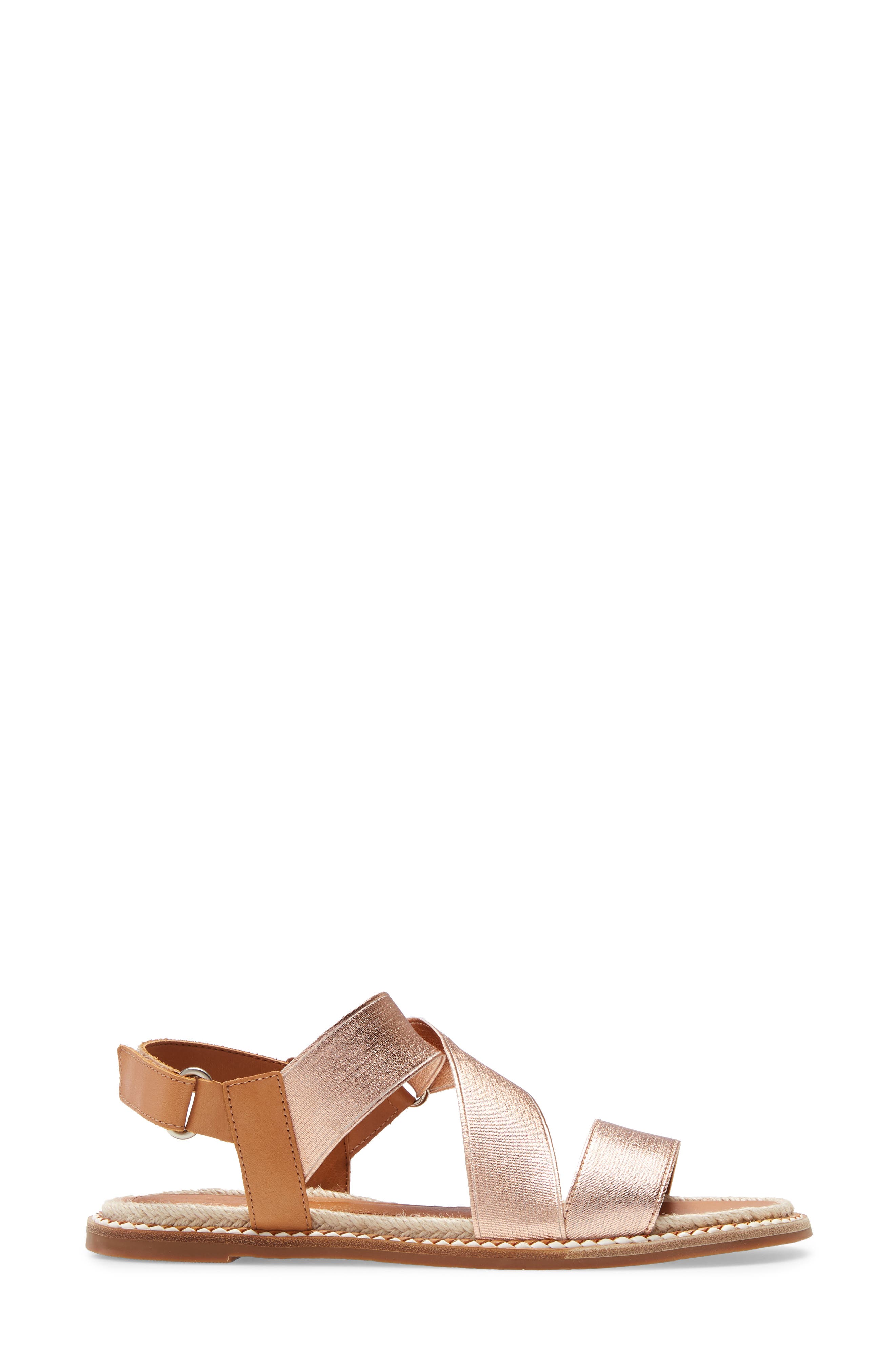 Dalila Elastic Sandal, Alternate, color, ROSE GOLD ELASTIC FABRIC