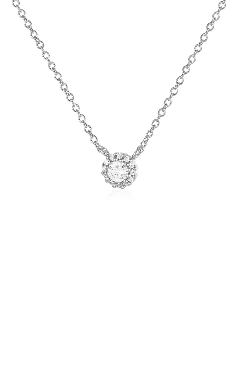 Untamed Petals Angel Crystal Pendant Necklace, Main, color, Silver