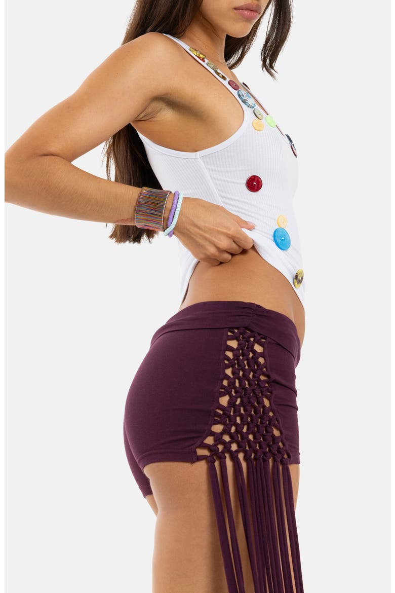 Button Detail Rib Tank, Alternate, color, WHITE