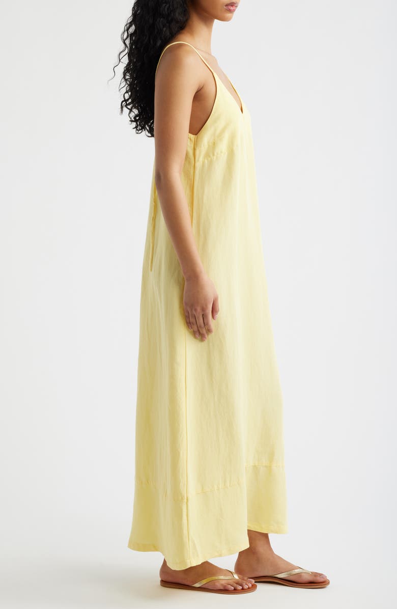 Rip Curl Aloha Linen Blend Maxi Sundress, Alternate, color, Banana