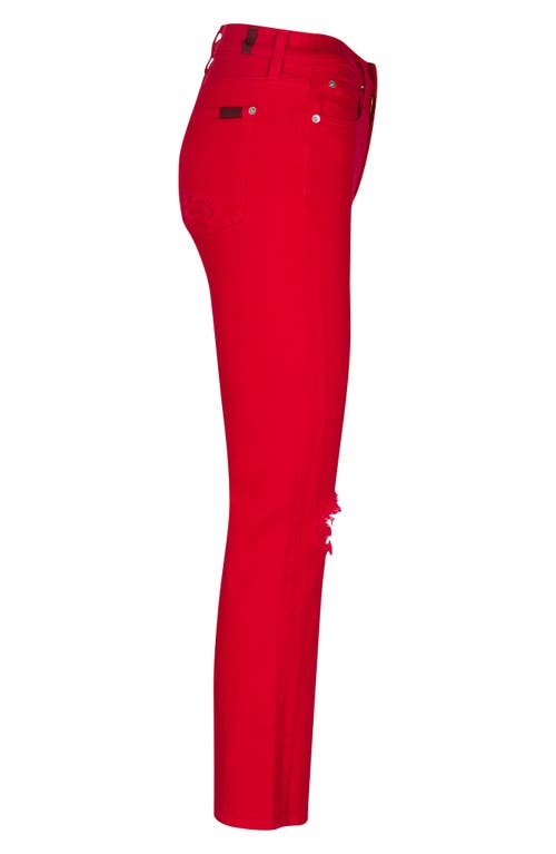 7 For All Mankind Distressed High-rise Slim-kick Flared Jeans