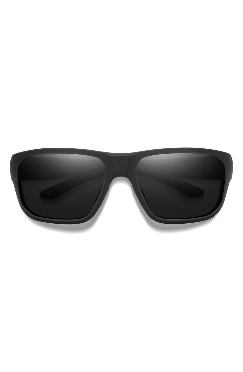 Smith Arvo 61mm ChromaPop<sup>™</sup> Polarized Wraparound Sunglasses, Main, color, Matte Black / Chromapop Black