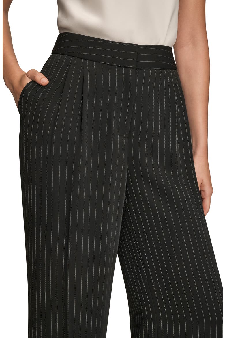 Pinstripe High Waist Wide Leg Pants, Alternate, color, BLACK/ CREAM