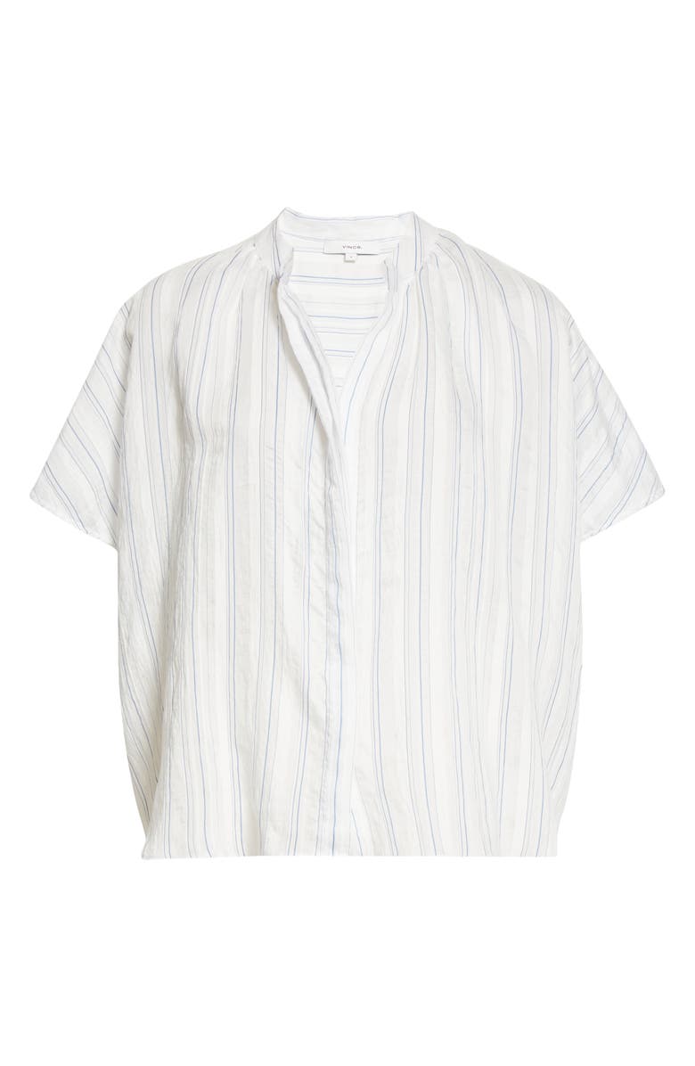 Vince Stripe Shirred Blouse, Alternate, color,