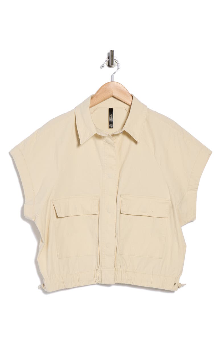 SUPPLIES BY UNIONBAY Shawna Short Sleeve Stretch Cotton Crop Jacket, Alternate, color, Alabaster