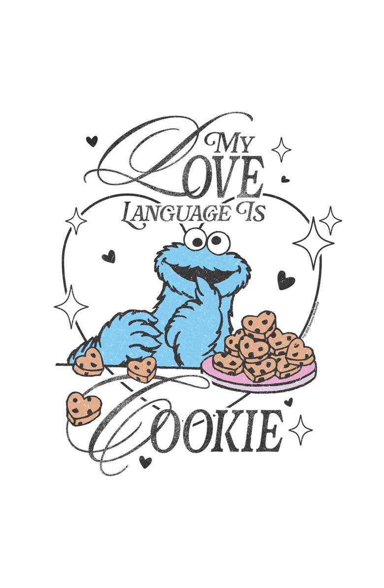 Sesame Street<sup>®</sup> Men's Sesame Street My Love Language Is Cookies Graphic T-Shirt, Alternate, color, White
