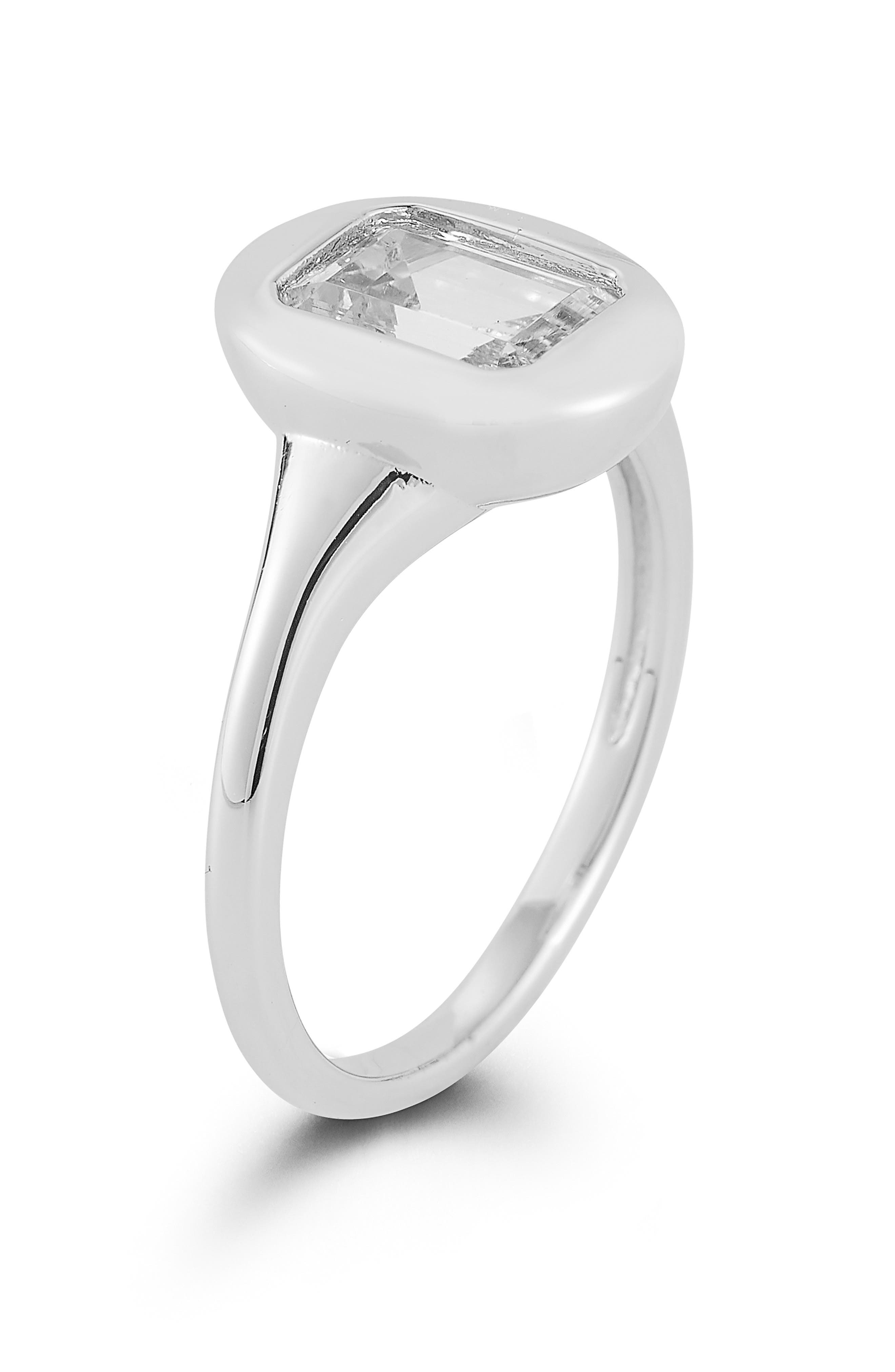 Cubic Zirconia Signet Ring