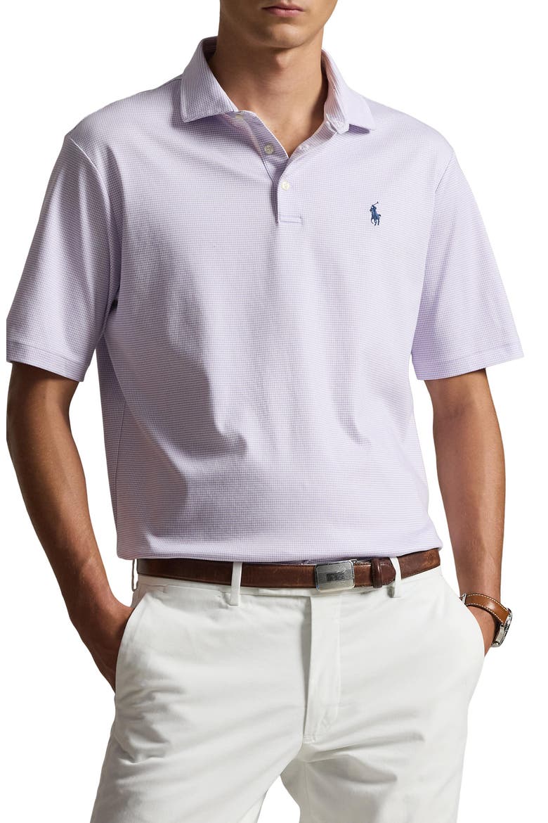 Classic Fit Houndstooth Cotton Polo, Main, color, HOUNDSTOOTH/ POWDER PURPLE