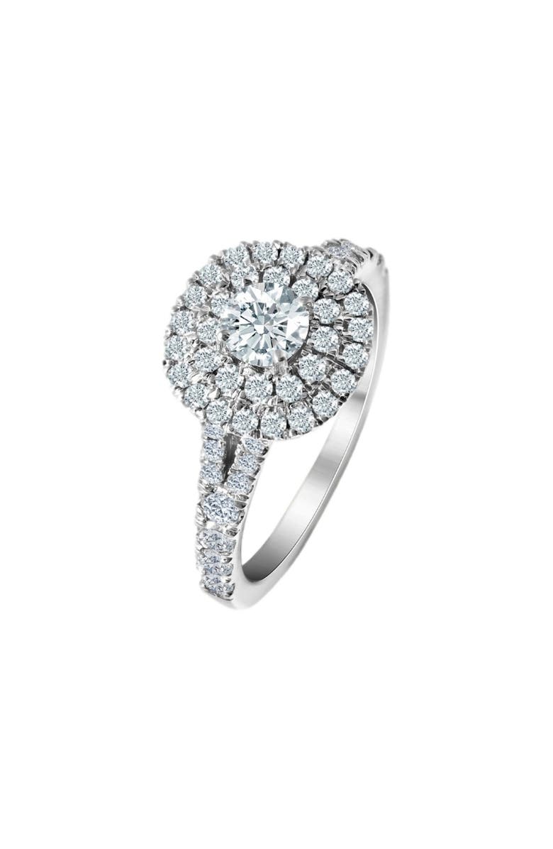 Bliss Diamond 1 1/4 Ct TW Lab Grown Diamond Cushion Halo Engagement Ring in Gold, Alternate, color, 