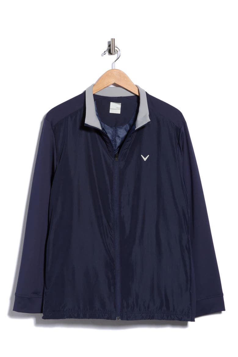 Insulated Mixed Media Full Zip Jacket, Alternate, color, PEACOAT