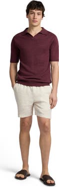 Onia Silk Linen Short Sleeve Johnny Polo
