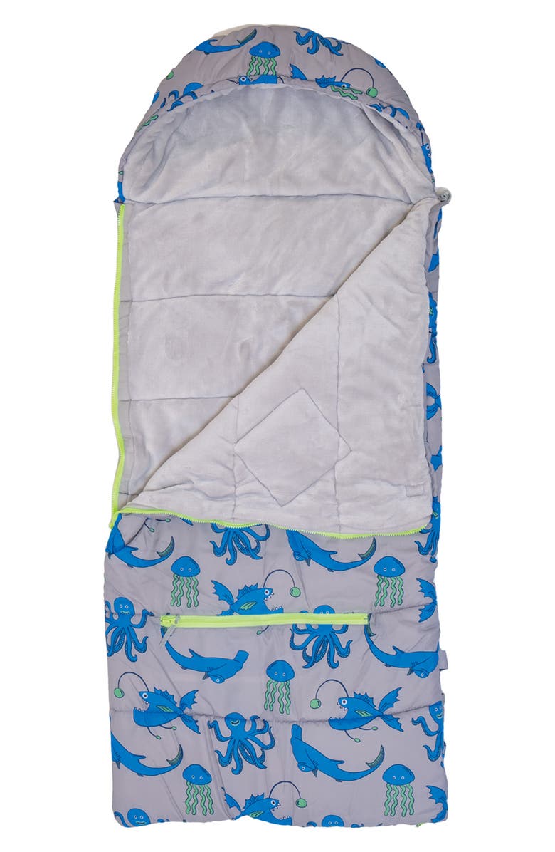 mimish Kids' Sleep-n-Pack Sleeping Bag Backpack, Alternate, color, Grey Multi