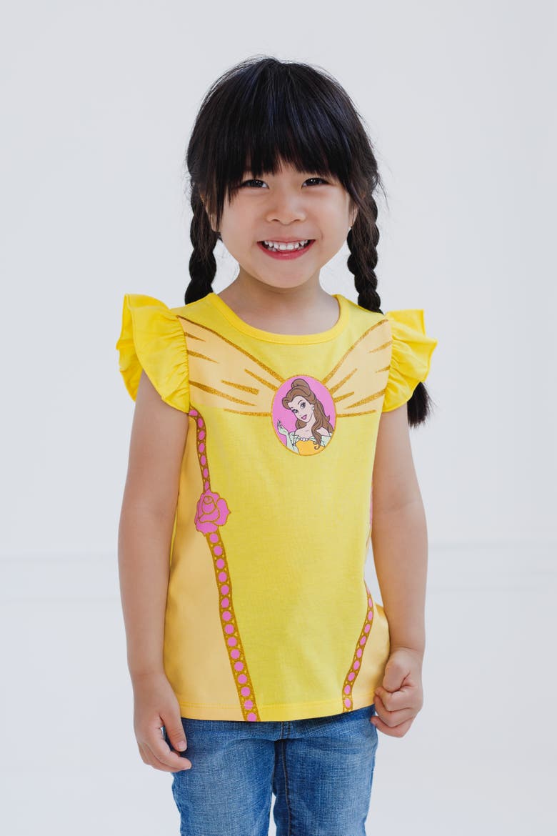Princess 2-Pack Short Sleeve T-Shirts, Alternate, color, Belle Yellow Pink