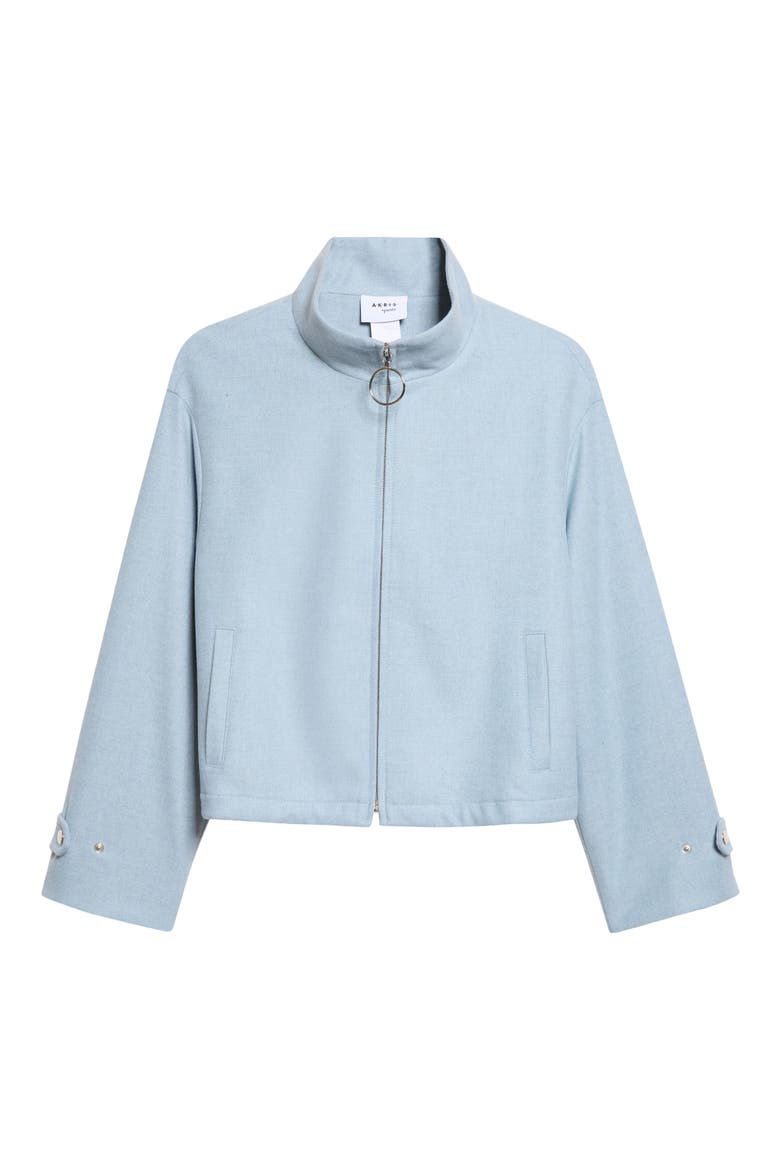 Wool Blend Zip Blouson Jacket, Alternate, color, LIGHT BLUE