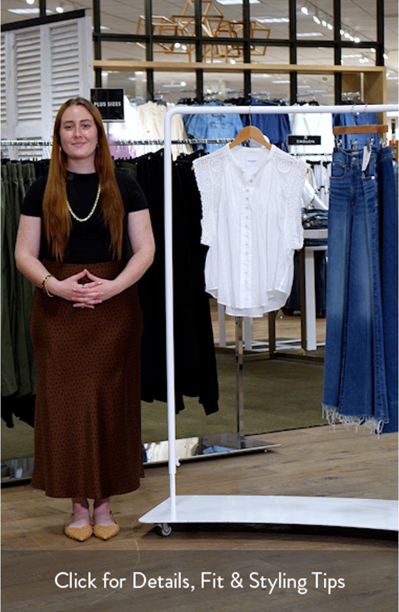 Gresia Crochet Accent Cotton Button-Up Shirt, sales video thumbnail