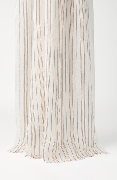 Brunello Cucinelli Striped Scarf In Beige