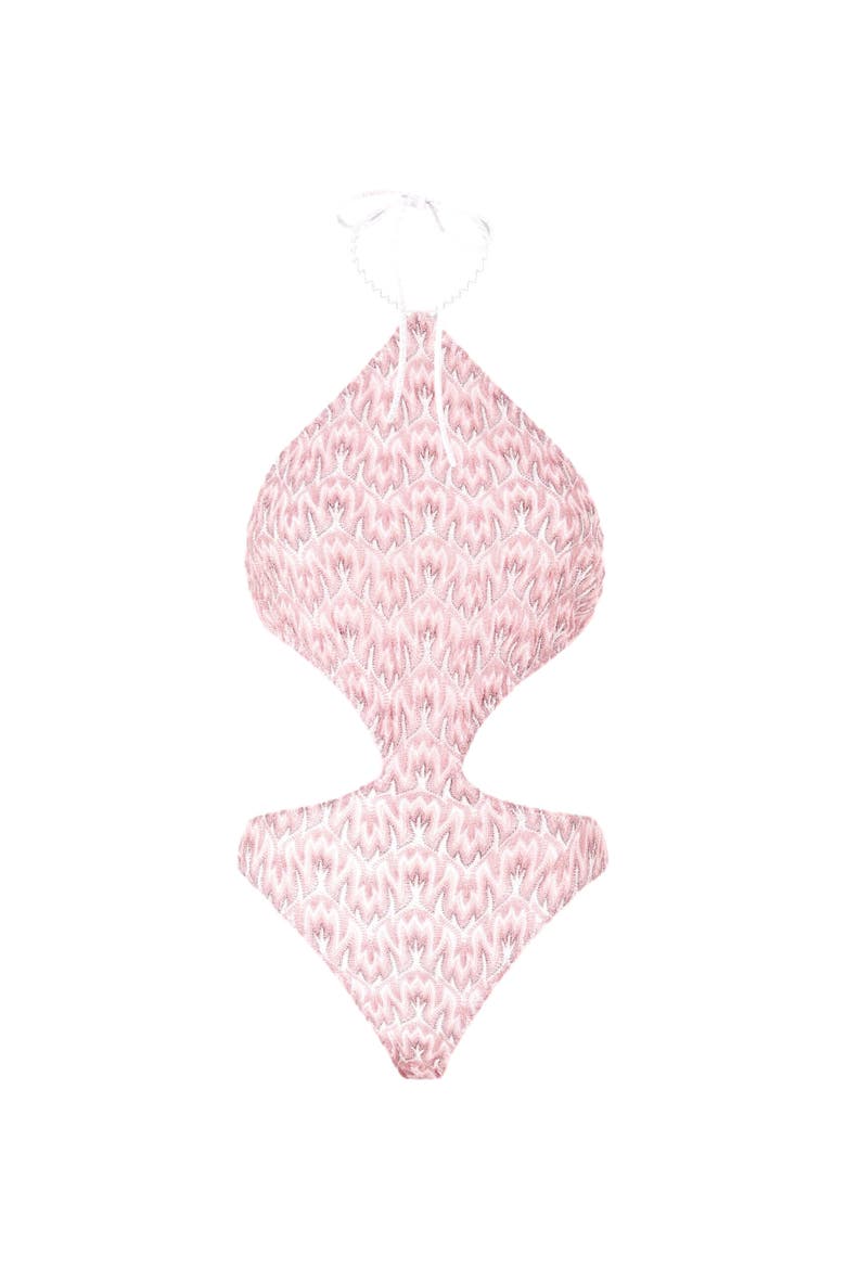Trikini In Lamé Viscose With Foliage Motif, Alternate, color, Multicoloured