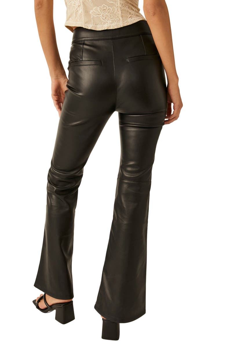 Free People Uptown High Waist Faux Leather Flare Pants, Alternate, color,