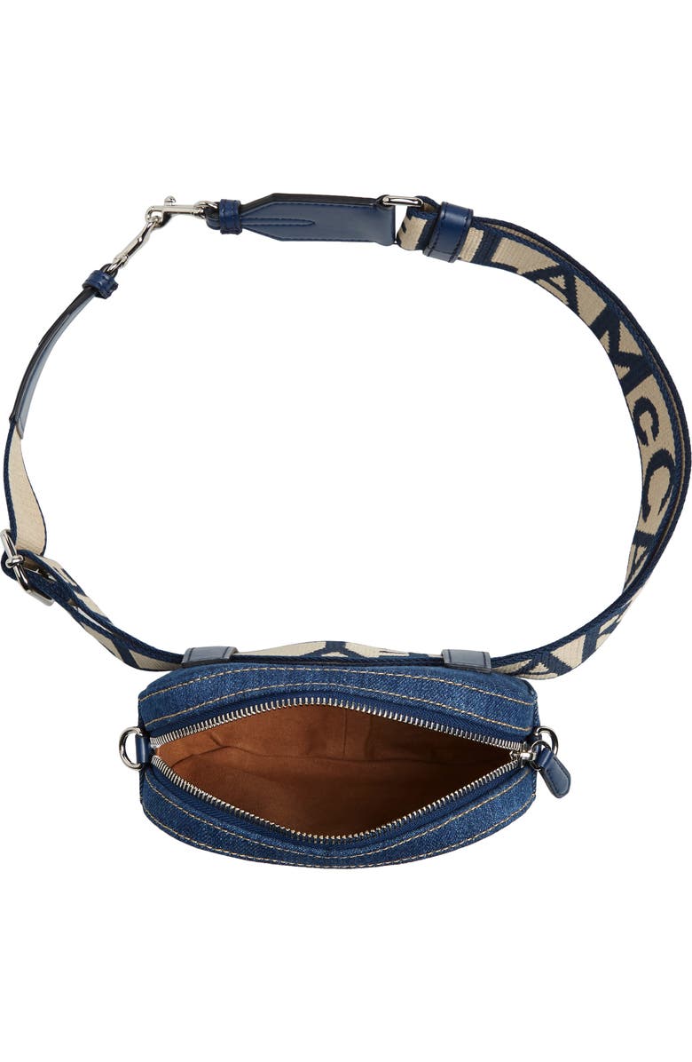 Stella McCartney Eco Studded Logo Organic Denim Belt Bag, Alternate, color,