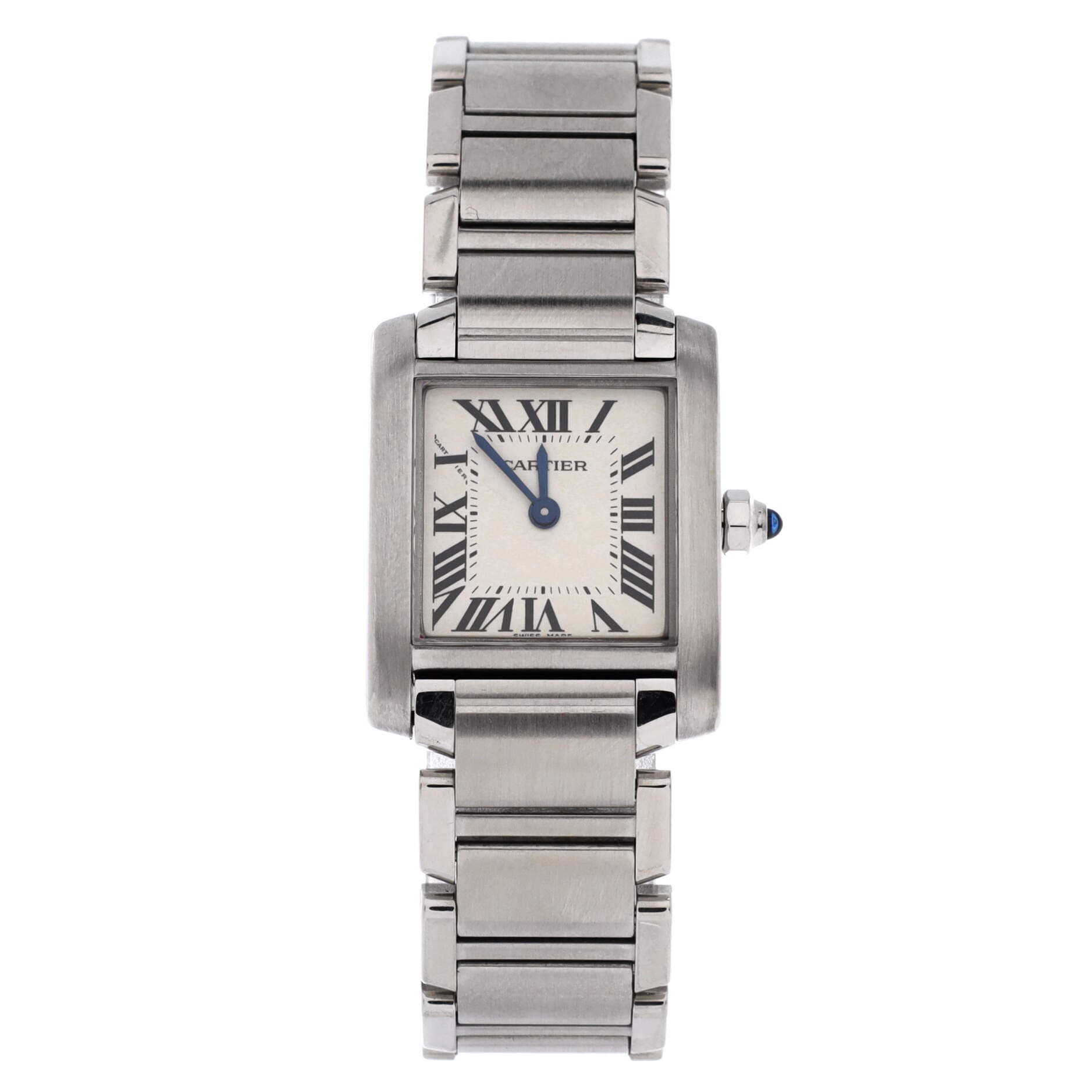 Tank Francaise Quartz Watch Stainless Steel 20, Main, color, Metallic Silver