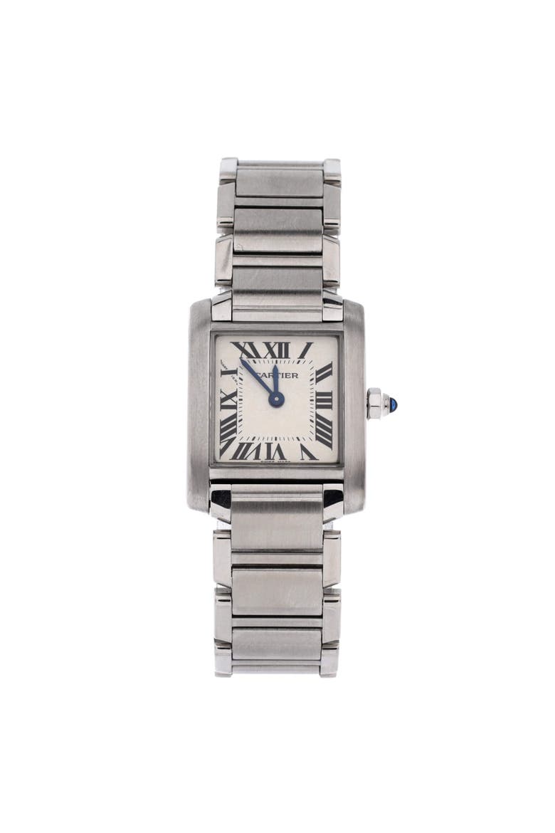 Tank Francaise Quartz Watch Stainless Steel 20, Main, color, Metallic Silver