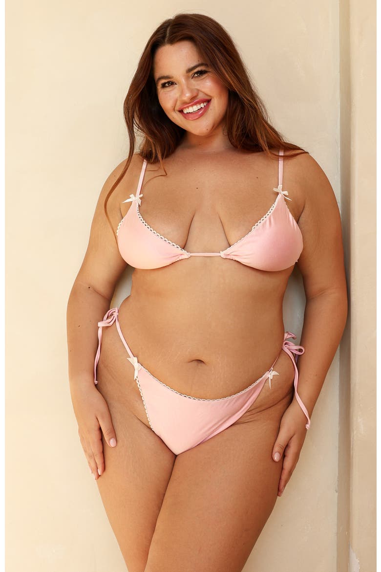 Chapel Triangle Bikini Top, Alternate, color, Sweet Pink