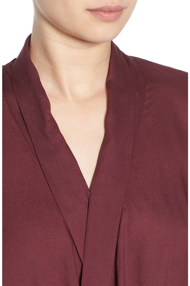 Cross Front Woven Blouse, Alternate, color, BURGUNDY STEM