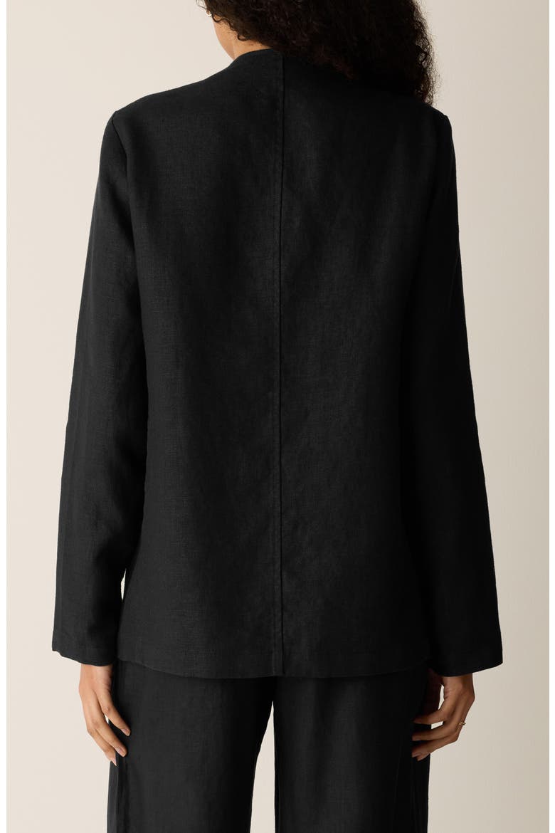 Open Front Organic Linen Jacket, Alternate, color, BLACK