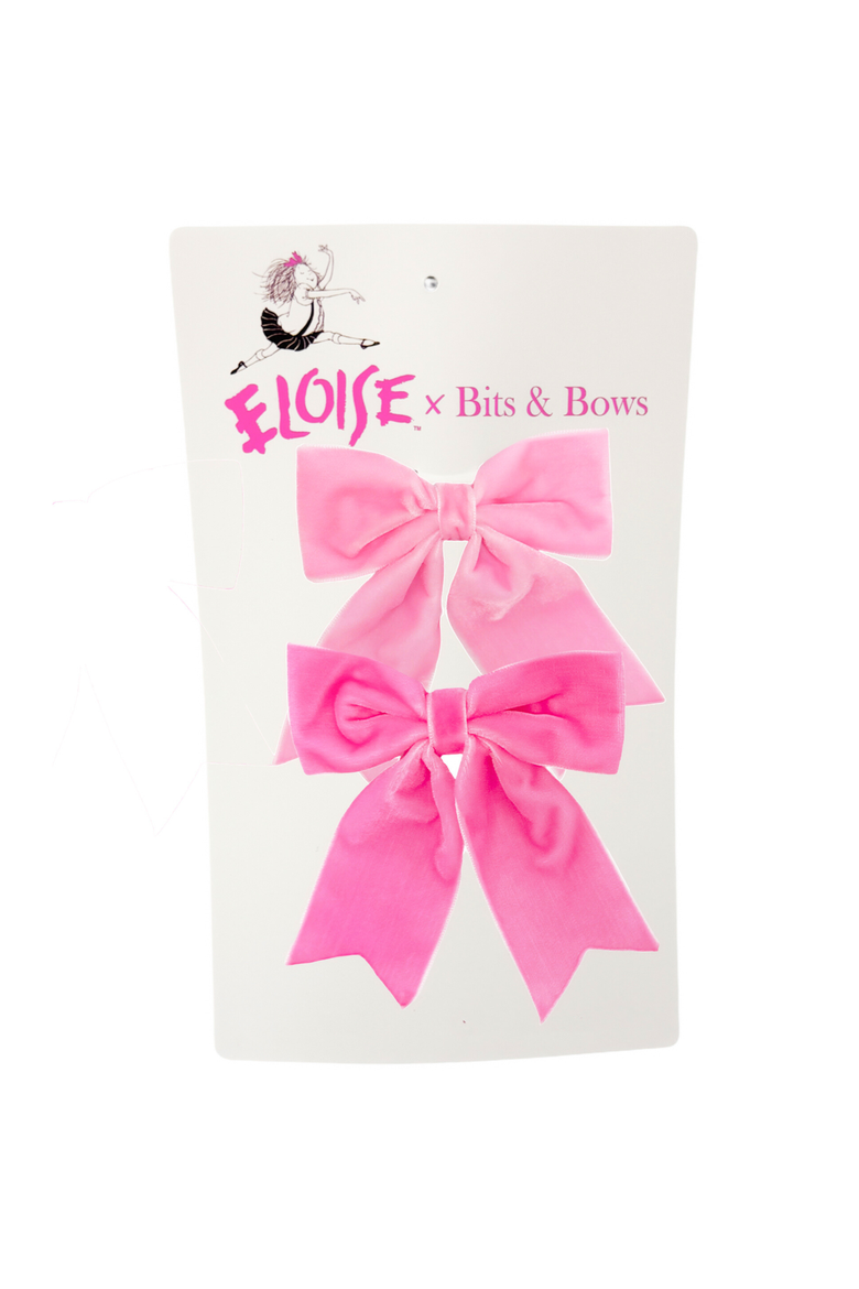 Eloise Velvet Hair Bow Barrette Set, Main, color, Pink and Hot Pink