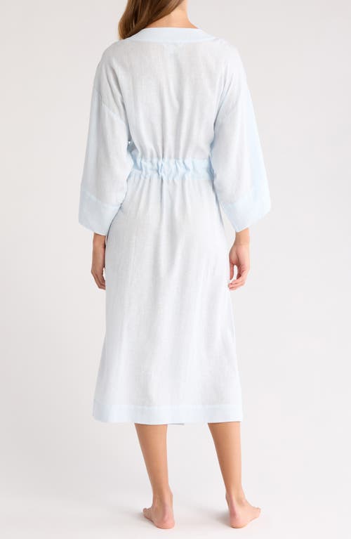 Nordstrom Vacation Linen Blend Robe In Blue