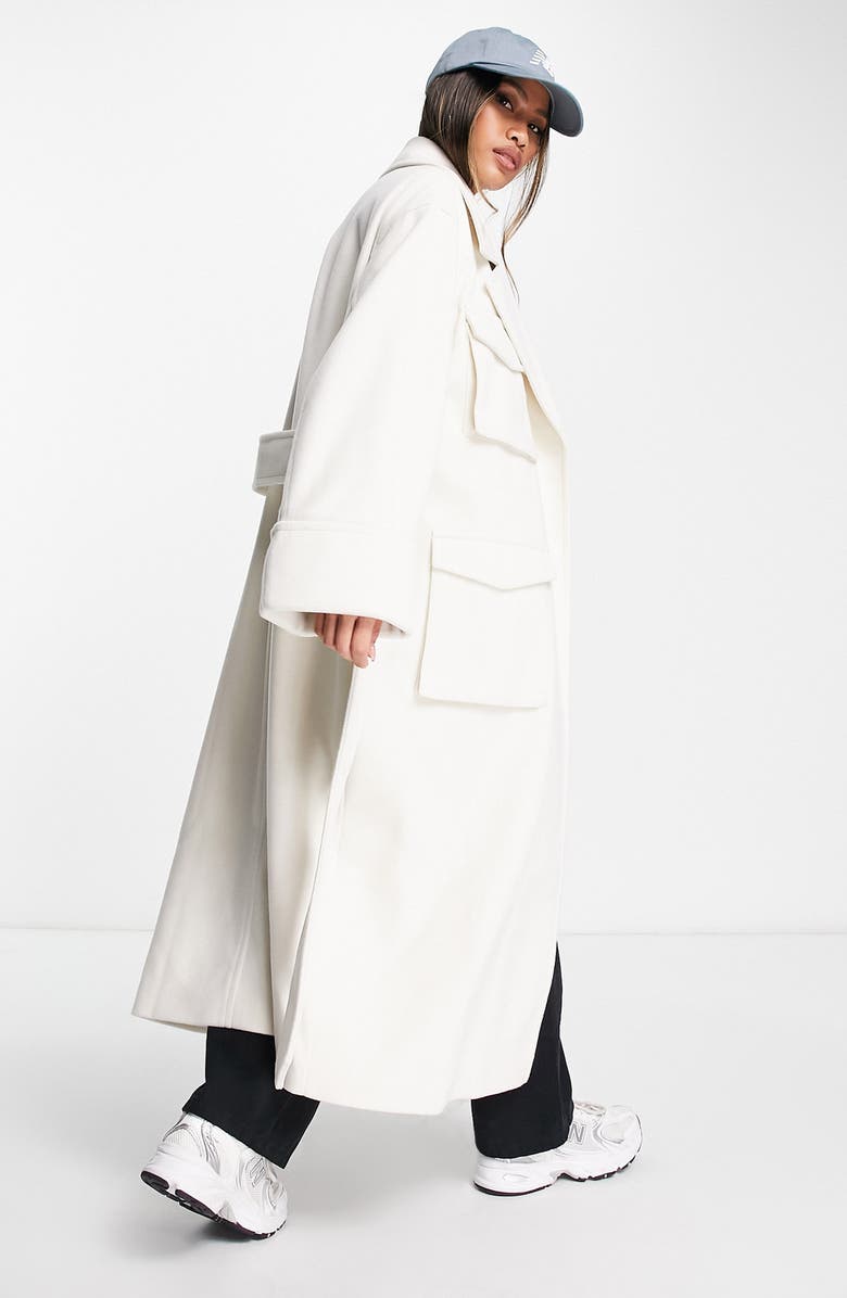 ASOS DESIGN Cargo Pocket Long Coat, Alternate, color,
