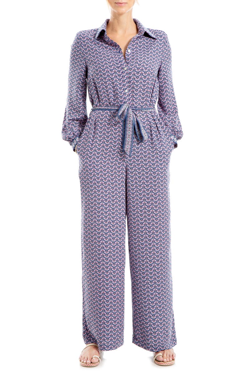 MAX STUDIO Long Sleeve Belted Jumpsuit, Main, color, 