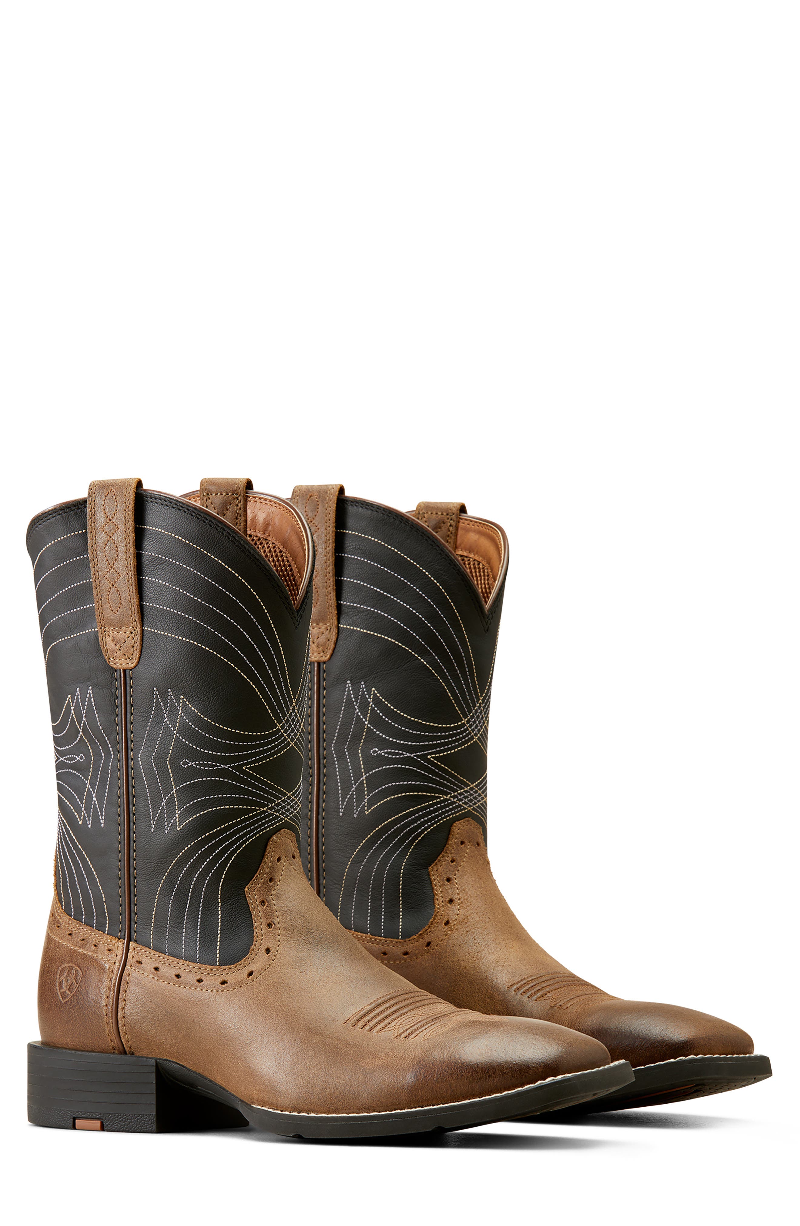 Ariat 'Sport' Leather Cowboy Boot, Alternate, color, Barley Brown/ Matte Black