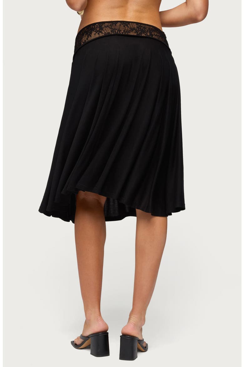 Winonah Lace Waistband A-Line Skirt, Alternate, color, BLACK
