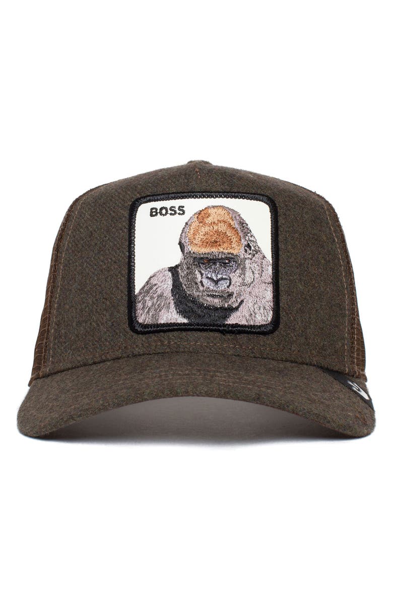 Goorin Bros. Boss Energy Gorilla Patch Trucker Hat, Alternate, color, 