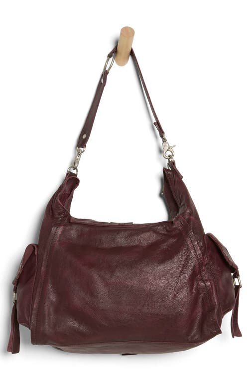 Free People We The Free Leigh Distressed Leather Hobo Bag In Purple