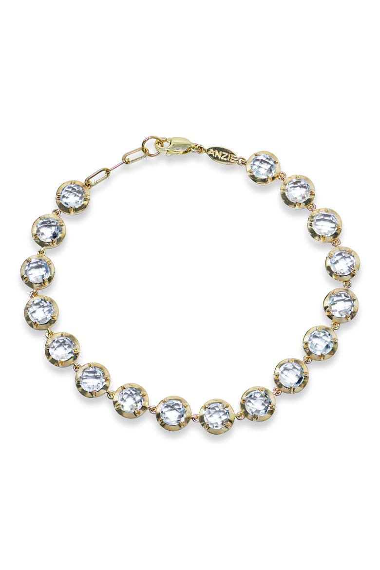 Melia Tennis Bracelet, Main, color, 14K YELLOW GOLD/ CLEAR TOPAZ