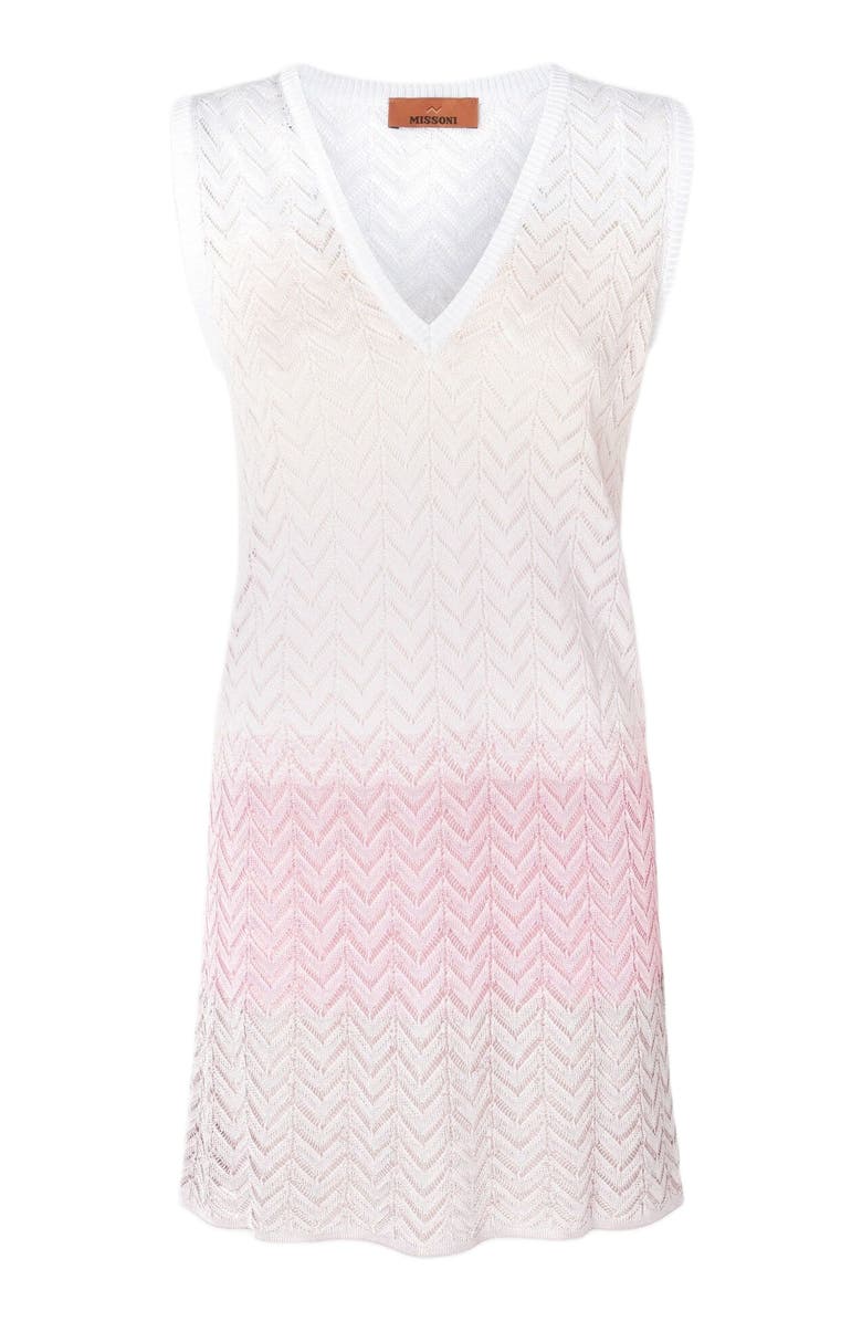 Missoni Gradient Chevron Viscose V-neck Mini-dress, Alternate, color, 