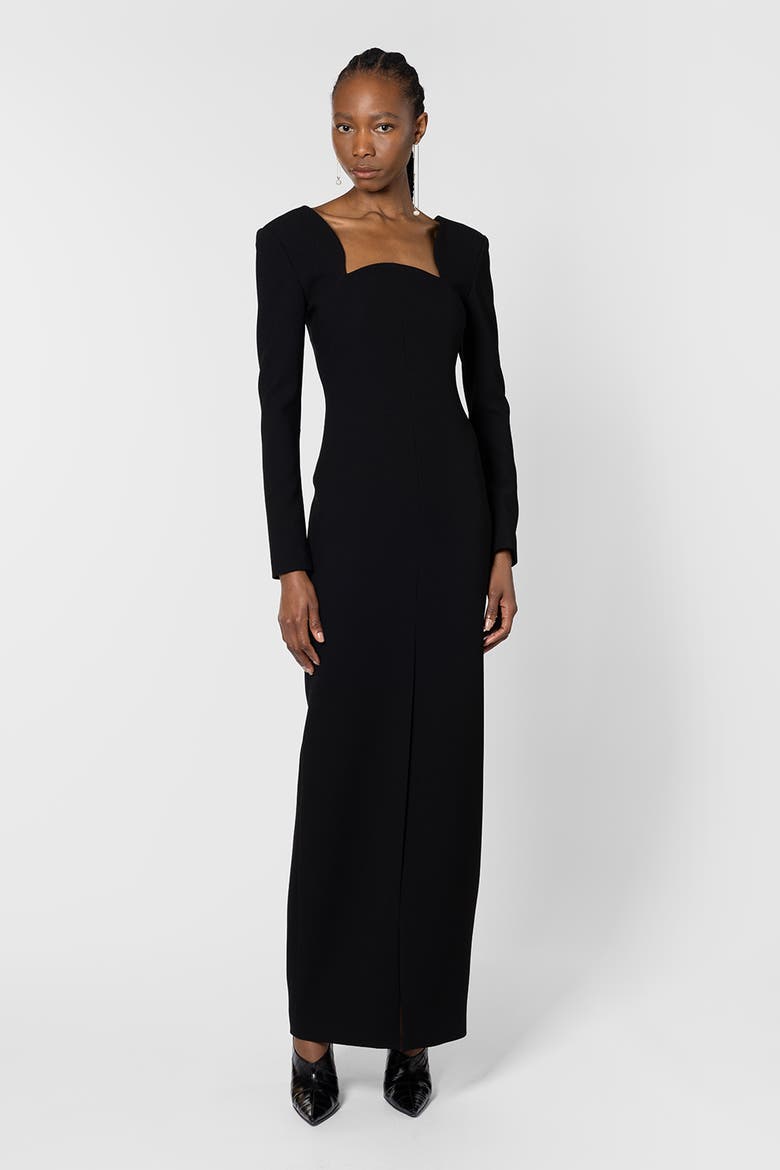 Zari Sweetheart Full Length Dress, Main, color, Black