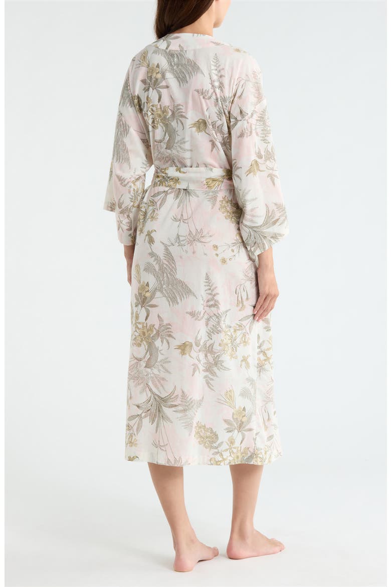 Peached Cotton Lawn Robe, Alternate, color, IVORY- OLIVE FERN TOILE