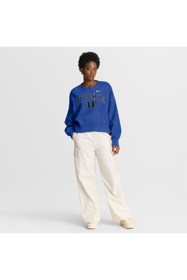 Women's Nike Royal Duke Blue Devils Oversized Phoenix Arch Pullover Sweatshirt, Alternate, color, Royal