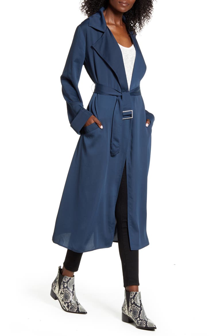 Bonjour Trench Coat, Main, color, DARK TEAL
