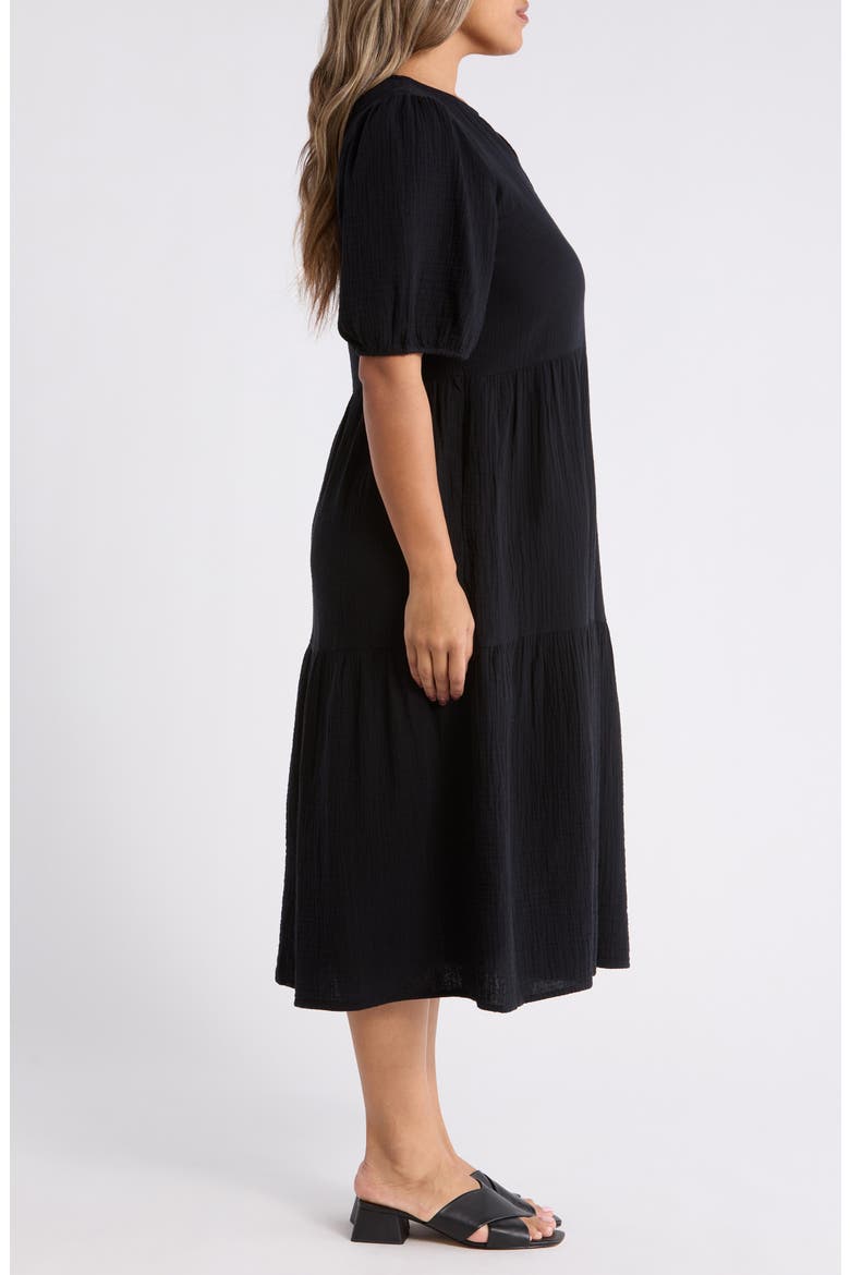 gauze midi dress with sleeves Rylee Gauze Midi Dress