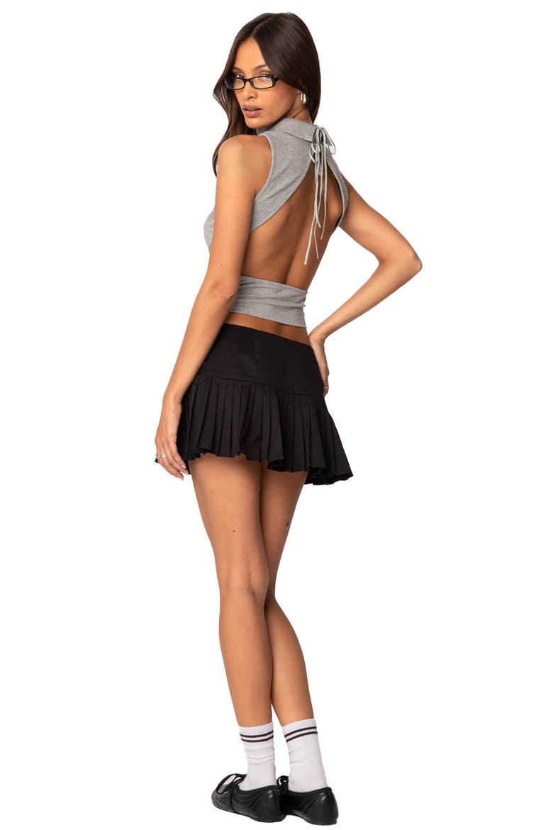 Sleeveless Turtleneck Crop Top, Alternate, color, GRAY-MELANGE