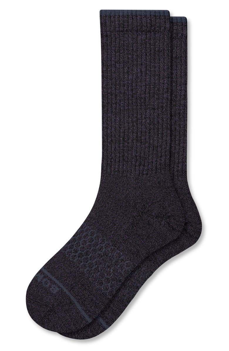 Bombas Merino Wool Blend Crew Socks, Main, color, Night Bloom