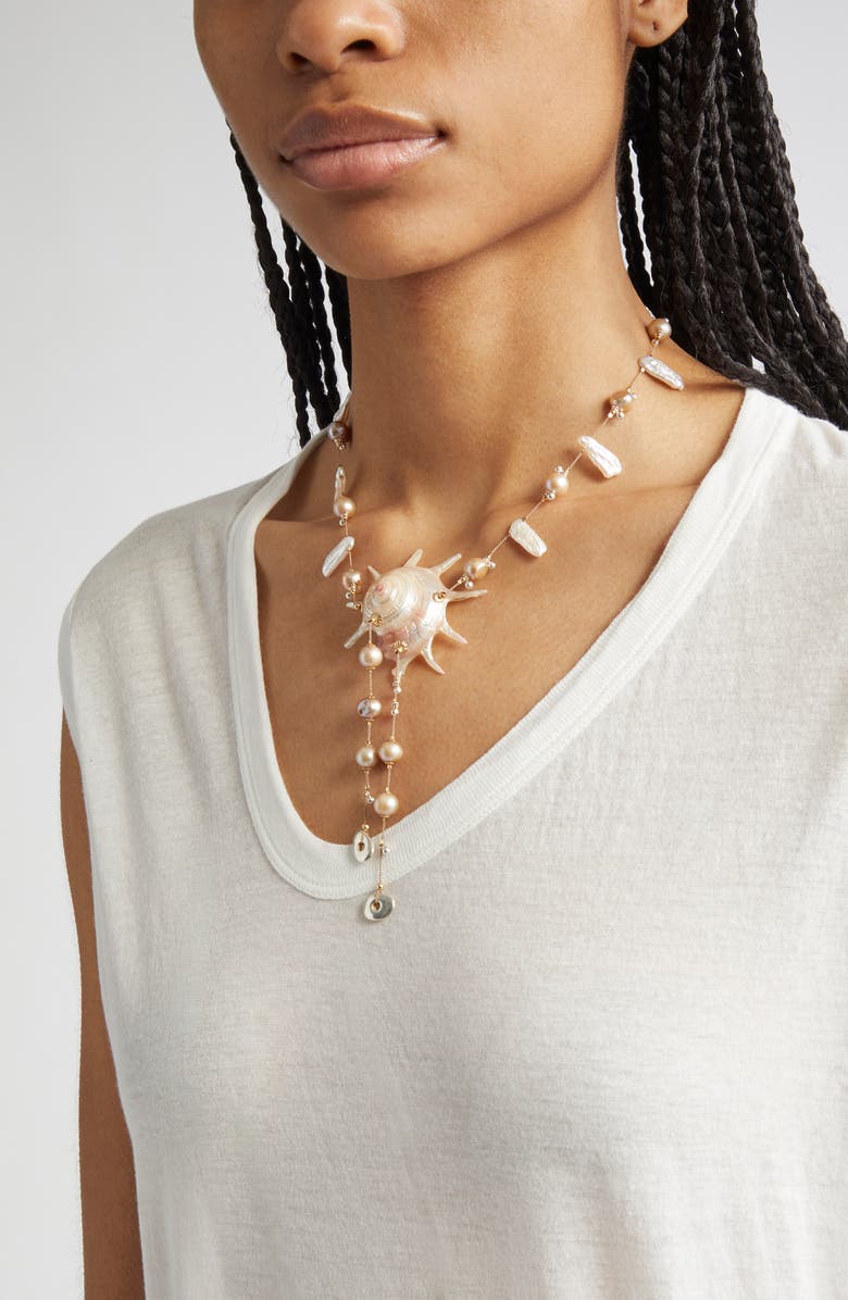 Isshi Limited Edition Eclipse Pearl & Shell Necklace, Alternate, color,