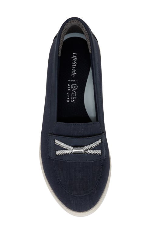 Bzees All Aboard Boat Shoe In Navy Fabric