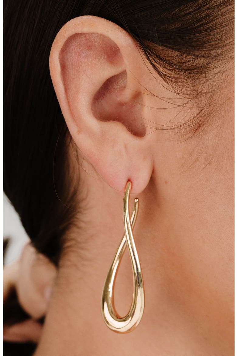 Curvacious Oval Hoop Earrings, Alternate, color, GOLD