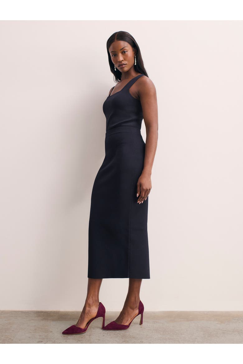 Santon Sculpt Knit Skirt, Alternate, color, Navy