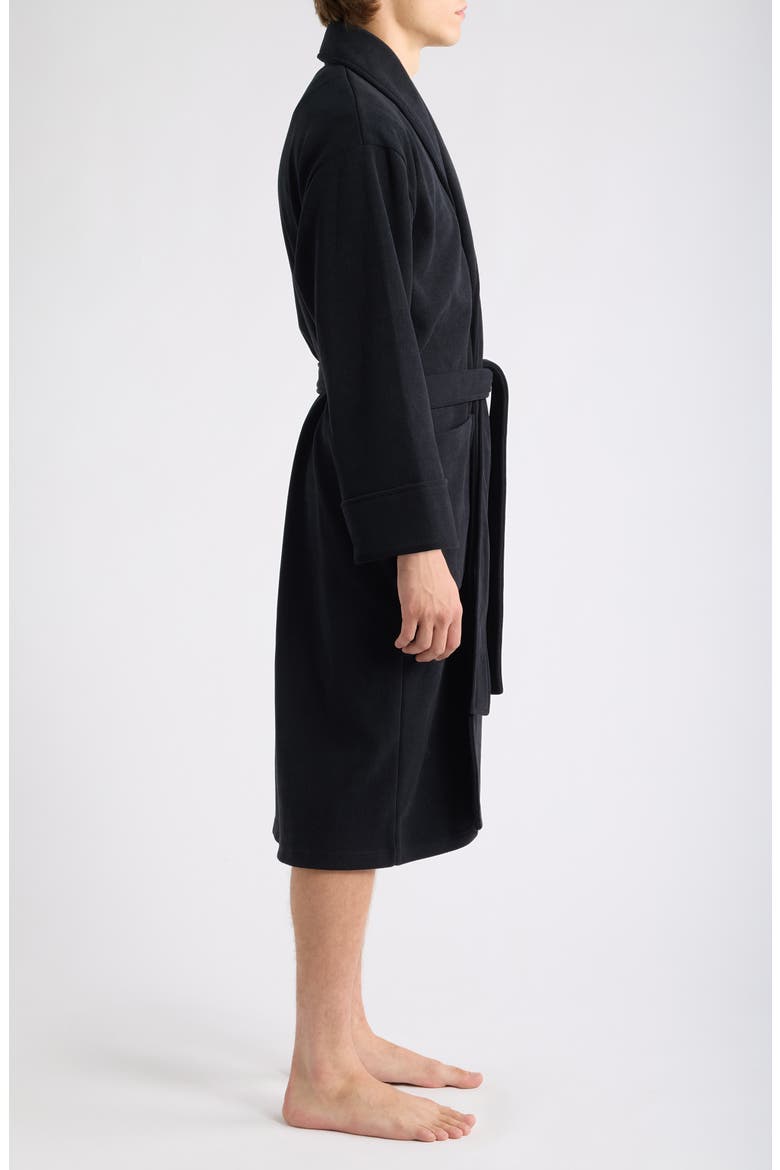 Fleece Shawl Collar Robe, Alternate, color, BLACK